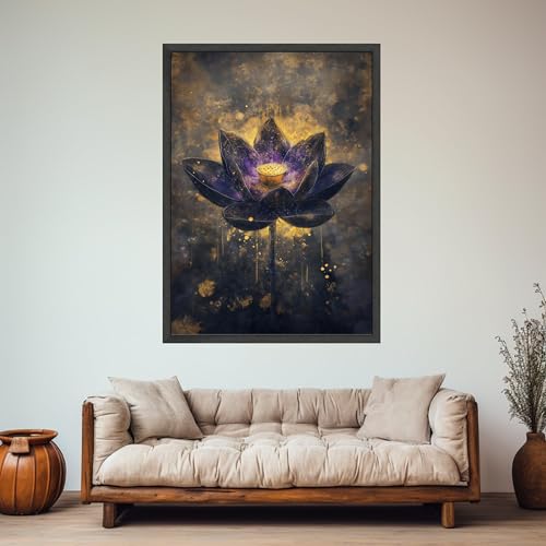 Toile fleur de lotus violette pour apaiser l'atmosphère du salon - 4