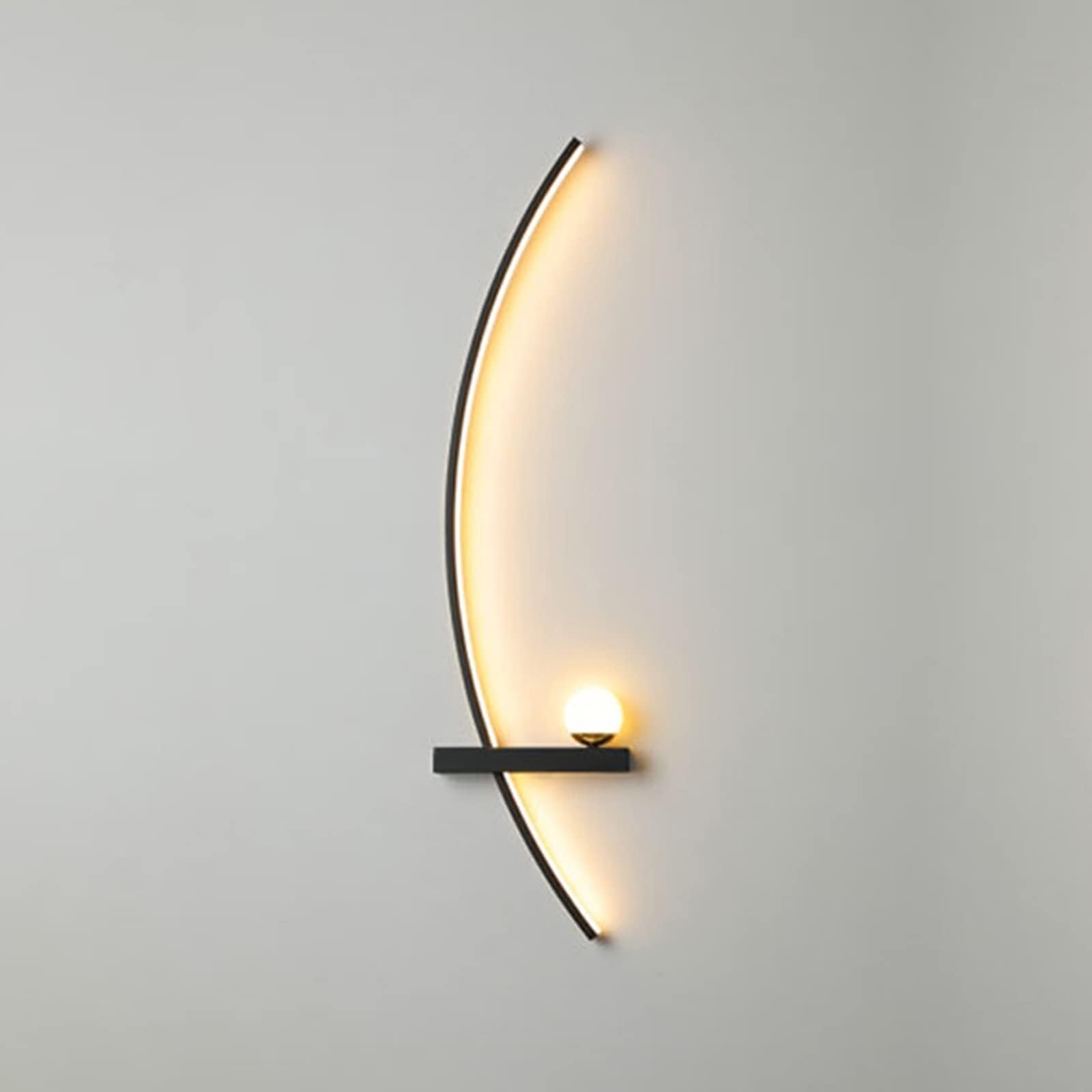 BJKYTMLM Modern LED Wall Lamps, Nordic Minimalist Creative Wall Sconce for Living Room Backgroud Decor Indoor Metal Lighting,Gold,55cm Left(70R,55cm Left)