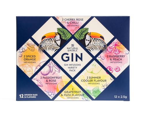 Paquete de regalo variedad de infusiones de ginebra | Haz tu propia ginebra con sabor delicioso | 12 deliciosas bolsas de infusión para bebidas de ginebra