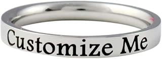 Customize Me -Stainless Steel Band Ring - Names, Initials, Date, Inspiration, Coordinates, Personalized Gift for Her & Him, Mother Daughter Sisters Friends, Anniversary Birthday Valentines Graduation