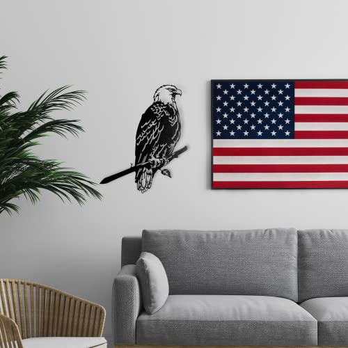 Renovatio Metal Bald Eagle Decor - Metal Birds Yard Decor - Metal Bird Tree Stake & Outdoor Eagle Decorations - Metal Birds For Trees - Bald Eagle Gifts For Men - Metal Yard Art Outdoor And Garden #TOP5