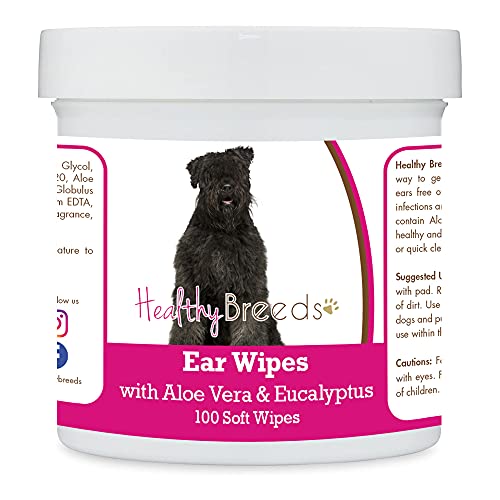 Healthy Breeds Bouvier des Flandres Ear Cleaning Wipes with Aloe & Eucalyptus for Dogs 100 Count