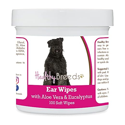 Healthy Breeds Bouvier des Flandres Ear Cleaning Wipes with Aloe & Eucalyptus for Dogs 100 Count