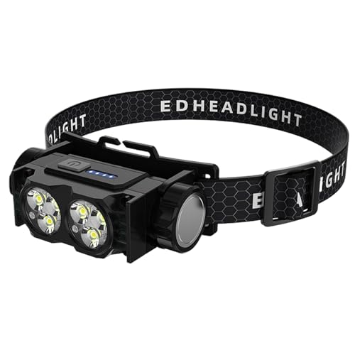Generisch LED Kopflampe | Stirnlampen Für Erwachsene Mit Akku,Verstellbare Multimodus Outdoorlampe Für Camping Wandern Angeln Tauchen...