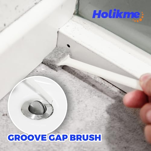 Holikme Cleaning Brush Set, Scouring Pad for Cleaning, Groove Gap Brushes for Pot, Pan, Kitchen Sink, Wire Brushes (Azul) by Holikme - Image 5