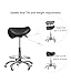 Cadiario Saddle Tilting Stool Rolling Chair with Thicker Seat Swivel Ergonomic Height Adjustable Footrest Wheels for Beauty Spa Salon Dental Medical Clinic Kitchen Home Office Shop Bar Black