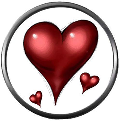 Three Happy Valentines Day Hearts Celebrate Holiday 18MM - 20MM Snap Jewelry Charm