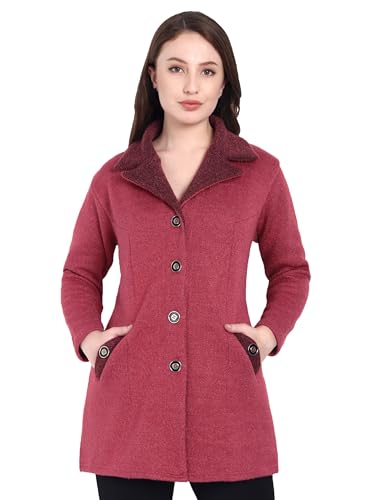 Image of Matelco Womens Woollen Collared Coat Cardigan