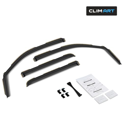 Image of CLIM ART in-Channel Incredibly Durable Rain Guards for Ford F150 2009-2014 SuperCrew, Original Window Deflectors, Vent Window Visors, Vent Deflector, 4 pcs. - 609029