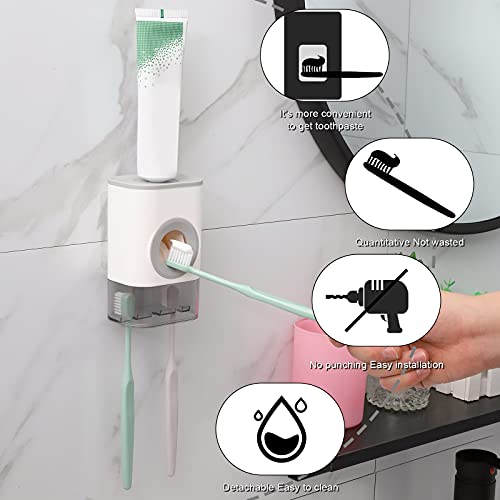 Maqqet Automatic Toothpaste Dispenser Squeezertoothbrush Holder For Bathroom Wall Mounted Kids Electric Shower Toothbrush Holder #TOP3
