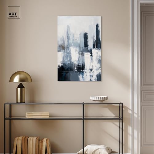 Art Remedy Grey Matter Canvas Blue Abstract Art, Gallery Wrapped, 20" x 30" by Art Remedy - Used condition - Image 3