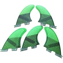Boogie Boards Surfboard Tail Rudder Fiberglass Honeycomb Fin Surfboard Accessories Surf Fin Five-piece Tail Fin K2.1 Color Green, Size K2.1
