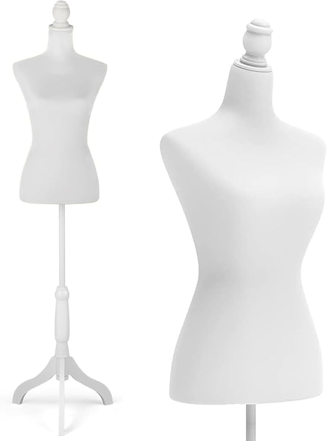 Female mannequin,Fashion Showroom Stand, Display Stand for dress and trousers,Can insert pins vertically,Tailor-friendly (Color: White ) (Size: M)