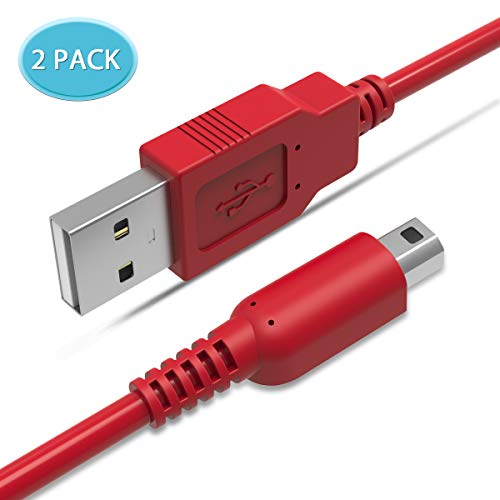 [2 Pack] 5FT 3DS USB Charger Charging Cable, Power Cord for Nintendo New 3DS XL/New 3DS/ 3DS XL/ 3DS/ New 2DS XL/New 2DS/ 2DS XL/ 2DS/ DSi/DSi XL Bule/Red/Yellow