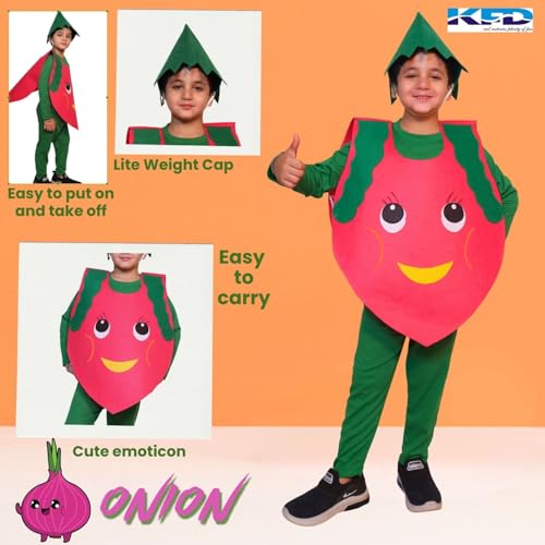 Image of Kaku Fancy Dresses Fruit and Vegetable Costume Paper Cutout with Cap For Kids | Healthy Food Costume For Boys & Girls (Tracksuit Not Included)