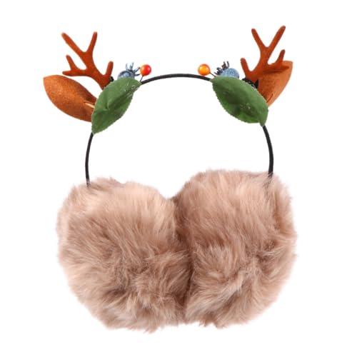 FOMIYES 1Pc Cute Cartoon Elk Antler Ear Muffs Headband Warm Winter Earmuffs for Women Creative Cozy Ear Covers for Cold Weather