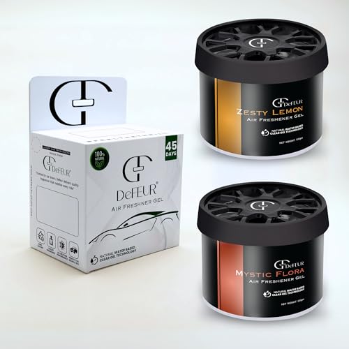 Image of Mystic Flora & Zesty Lemon Gel Car Perfume | 120g Leakproof Air Freshener | Long-Lasting 30 Days | Floral Car Fragrance | Interior Car Accessories | Pack of 2