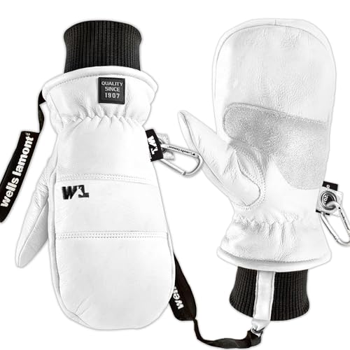 Manoplas de invierno impermeables para nieve y esquí unisex talla L blanca