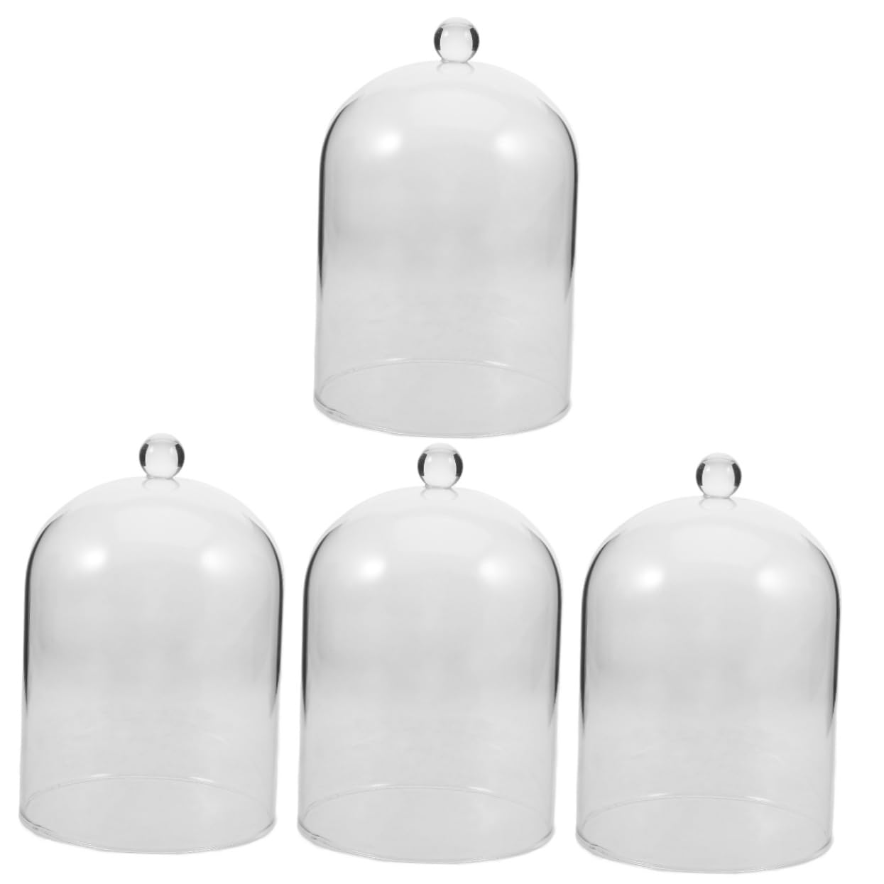Alipis 4pcs Glass Cover Lamp Shade Eternal Cover Display Dome Preserved Flowers Dome Glass Cover Decorative Glass Cloche Glass Display Cover Micro-landscape Vase Transparent