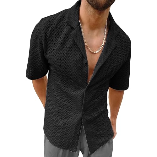 Chemise vintage hommes anti-chaleur | Maille crochet transparente et fluide
