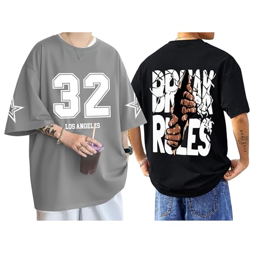 Image of AUSK Baggy Hip-Hop T-Shirt for Men - Graphic Printed T Shirts || Oversized Men Tshirt || T-Shirts