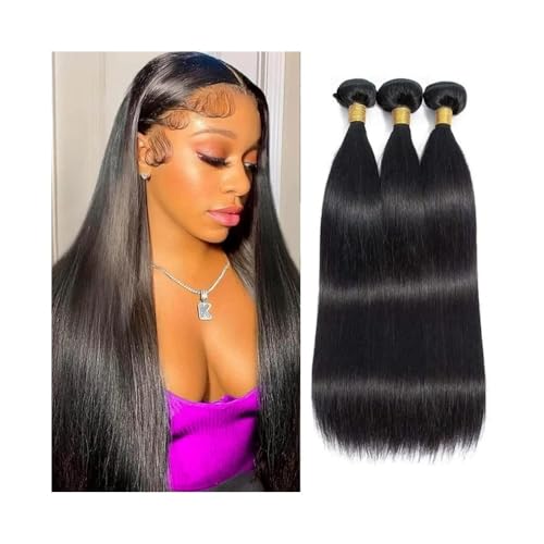 Paquetes de cabello humano Extensiones de cabello humano brasileño Remy de 8 a 32 pulgadas, tejido liso, color natural Paquete de cabello/extensiones de cabello(26 26 26)