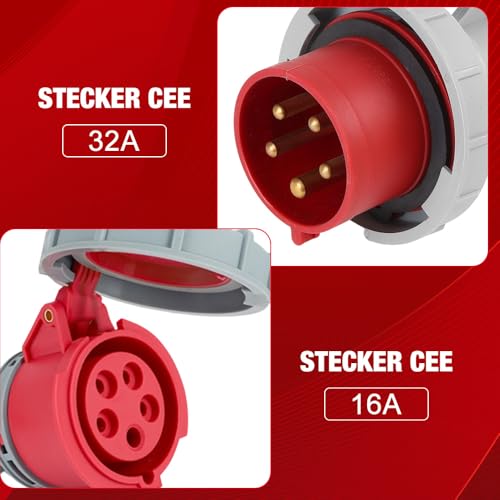 Adaptateur CEE 32A vers 16A étanche IP44 à 5 broches pour chantier
