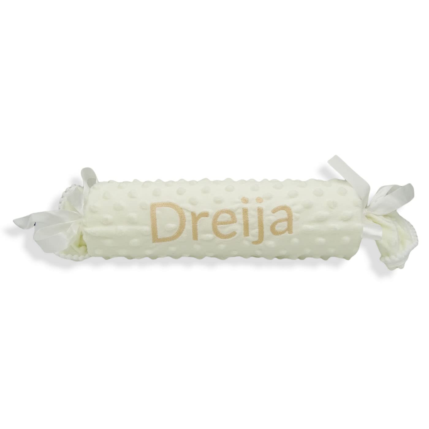 variouss Cojin Antivuelco Personalizado para bebé Recien Nacido, Personalizado con su Nombre Bordado. (Beige)