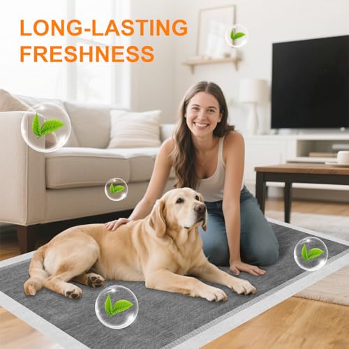 Image of Charcoal Puppy Pads 55 inchx31 inch, Ultra-Large Carbon Pee Pads for Dogs 100Count, Odor-Control Dog Pee Pads, 6-Layer Dog Training Pads, Ultra-Absorbent & Quick-Dry Black Puppy Pads