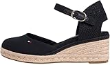 Tommy Hilfiger Femme Mid Wedge Espad Closed Toe Fw0fw09233 Espadrilles compensées, Black (Black), 38 EU
