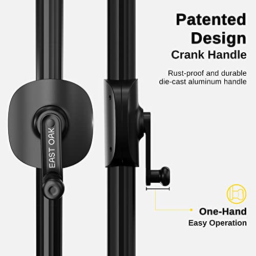 East Oak Patio Umbrella, 9 Ft Outdoor Table Umbrella With 8 Ribs And 40 Led Solar Lights, Push Button Tilt, Aluminum Pole And Uv 30+ Fade Resistant For Garden, Deck And Poolside, Mountain Gray #TOP2