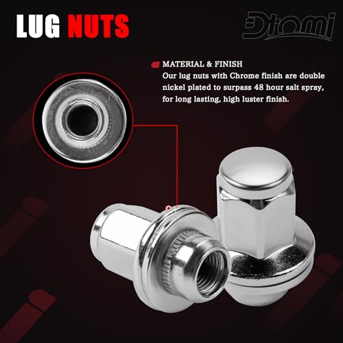 Image of M14X1.5mm Wheel Lug Nuts Chrome - 14x1.5mm, 1.80 Inch 7 /8 22mm Hex Mag Washer Compatible With Toyota Lexus Vehicle Tundra Sequoia Land Cruiser LX LX470 LX570 Replace# 611-277 90942-01103 (20PCS)