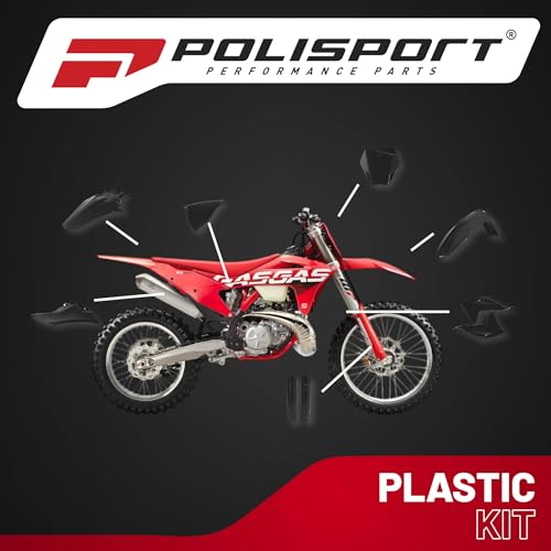 Polisport 91066 - Polisport Mx Plastic Replica Kit Per Chi Cerca La Qualità Oem Per Moto Gas Gas In Colore Nero - 5