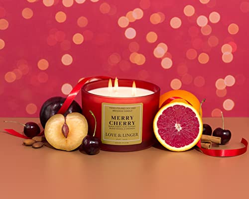 Black Cherry Candle | Holiday Scented Candles | Luxury Soy & Beeswax Candles For Home | 16 Oz. Large Jar Candle | Christmas Candles #TOP3