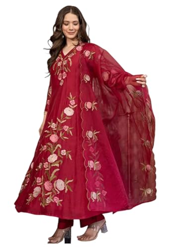 Kurti pour femme avec pantalon ethnique et dupatta LookMark : ensemble traditionnel taille L