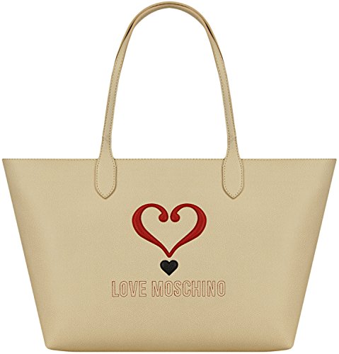 Love Moschino Women's Applied Logo Ivory Tote Carry-All Handbag