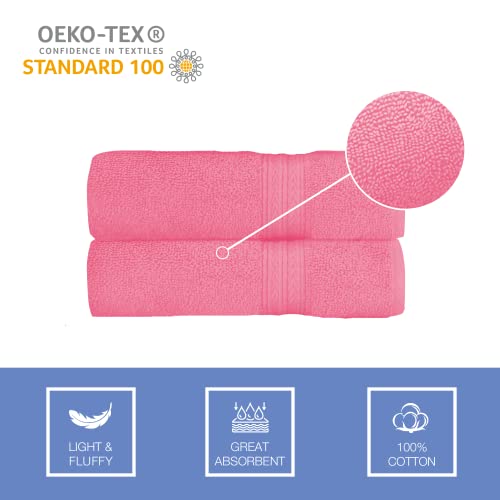 Bht Towels - 100% Cotton Thick & Large 600 Gsm Hand Towel - Genuine Ringspun, Luxury Hotel & Spa Quality (Set Of 4 Hand Towels, Light Pink) #TOP1