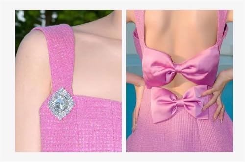 Women Back Bowknot Collar Luxury Diamond Spaghetti Strap Camisole+Shorts Set2