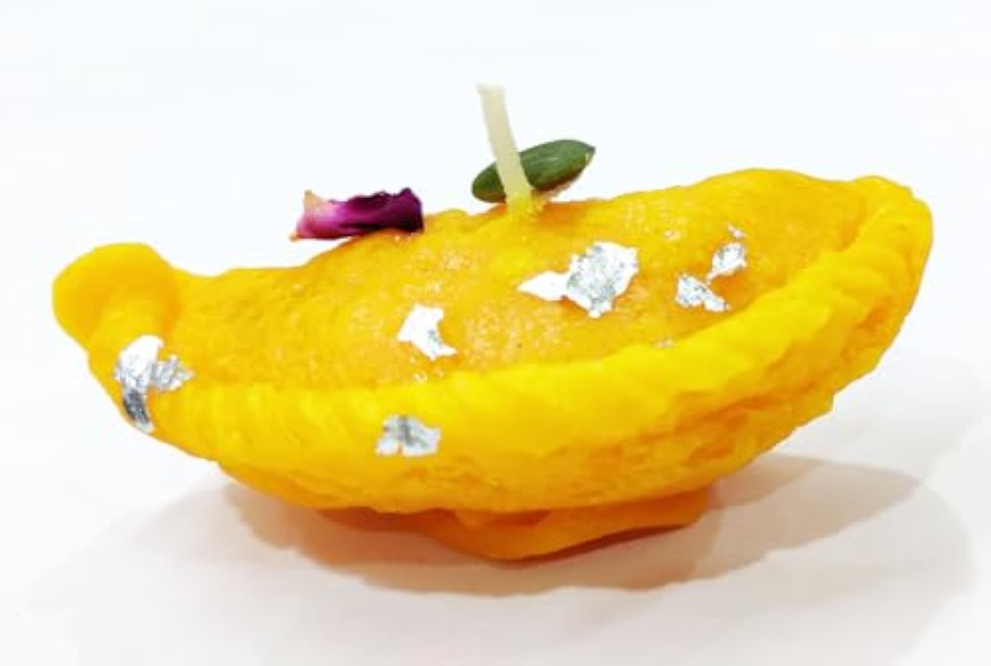 2 pc Set Diwali Decorative Gujiya Shape Soy Wax Candle