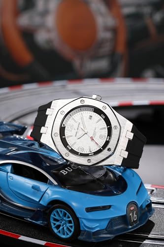 Image of Daniel Hechter Paris Grenelle Collection Analog Watch for Men - Stainless Steel Bezel, Silicone Strap with Textured Dial and Date Display Function - DHM1015