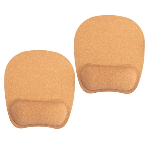 Alfombrilla de ratón ergonómica Hemobllo en color khaki, pack de 2 piezas con cojín para la muñeca