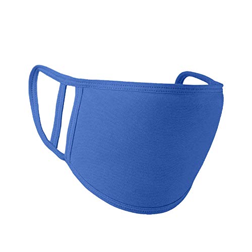 Trimming Shop Kids Face Mask Reusable Washable Face Covering for Children 2 Ply Face Mask, Cotton Face Mask Breathable Safety Mask Protection from Pollution, Royal Blue, 14cm x 10cm, 3pcs
