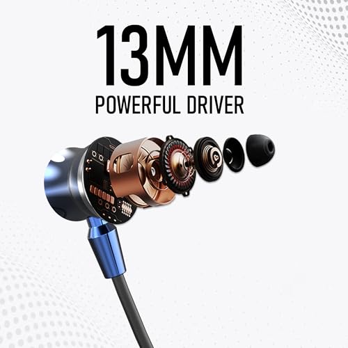 Image of RD M-190 ELEGA Wireless Neckaband with 10MM Drivers, Bluetooth v5.3, Playtime Upto 90 Hours, 1-2 Hrs Fast Charging with Type-C Port, Auto Magnetic Connect, Multi-Function Button Blue