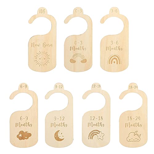 👶 Materiale di alta qualità 👶 I divisori per armadio per bambini sono realizzati in legno di alta qualità, con motivi e testo belli e chiari, superficie liscia, senza detriti, non facili da rompere, possono essere utilizzati a lungo e non graffiano i vestiti .