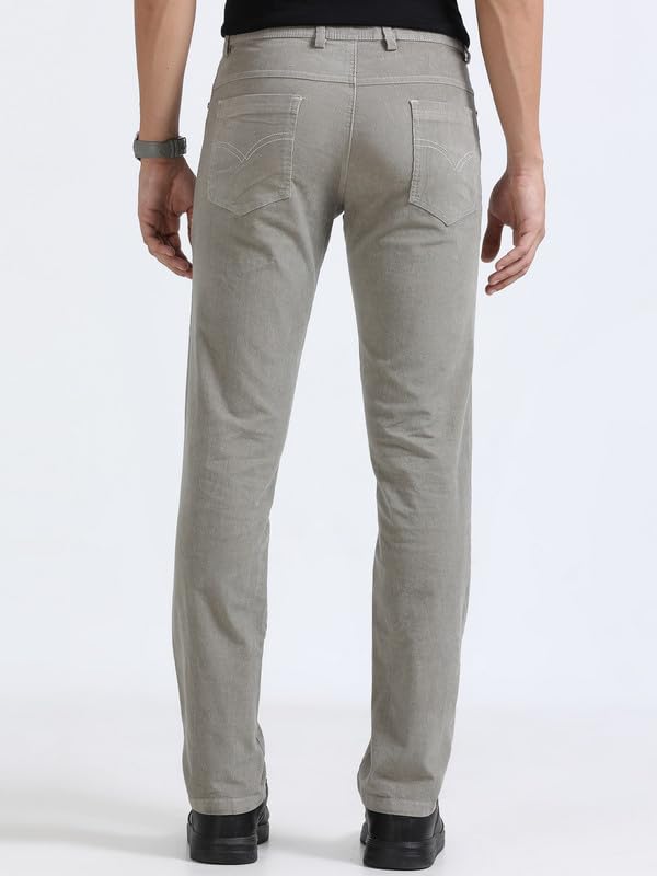Image of NEVER NEUD Men's Corduroy Trousers | Stylish Straight Fit 4 Pocketed Corduroy Pants for Men | 98% Cotton 2% Elastane | Mid Rise | Comfortable Casual Regular Fit Pants | Button Closure
