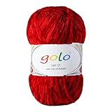 golo Chenille Yarn for Baby Blanket Yarn 3.5 oz Soft Chenille Yarn for Hand Knitting (3.0oz, Red-01)