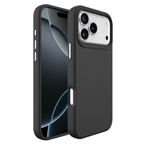 Image of NOXO Ultra-Hybrid Triangle Back Case Cover for iPhone 17 Pro Max, | Shockproof Design | Camera Protection | Soft TPU & Rugged PC | Bumper Case Cover for iPhone 17 Pro Max, (Coal Black)