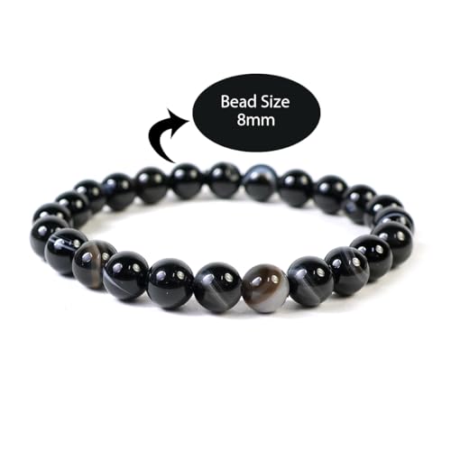 Image of Reiki Crystal Products Certified Natural Crystal Stone 8 mm Round Beads Bracelet for Men and Women | Reiki Charged Gemstone Bracelets | Multiple Stone Variants Available