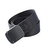[ibasenice] メンズ ボーイズ アウトドア用ナイロンベルト クイックリリースプラスチックバックル付き 耐久性素材 約 約 黒色 野外活動 軽量 ランニング キャンプ ウエストバンド