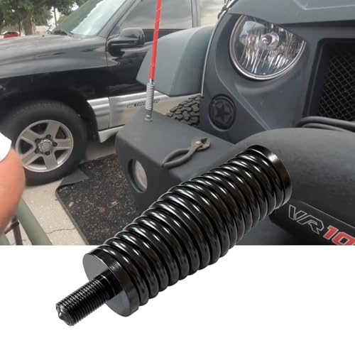 Image of CB Radio Barrel Spring Mounting Base Black Compatible with UTV ATV Truck Car Radio and LED Whip Lights